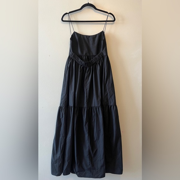 New Commense Solid Backless Long Black Maxi Dress Size Medium - Picture 5 of 9